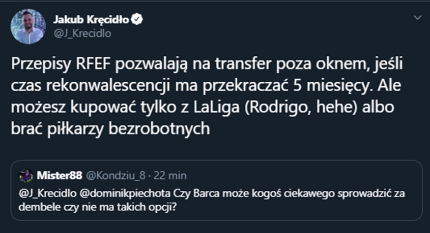 Możliwy DODATKOWY transfer Barcy w przypadku dłuższej przerwy Dembele!